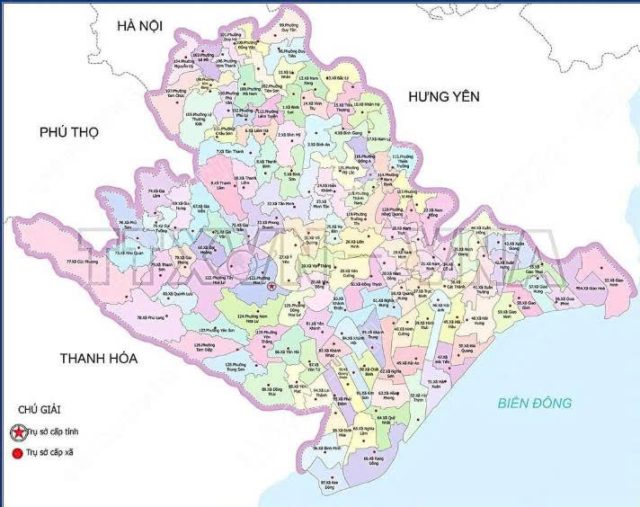 BẢN ĐỒ HÀNH CHÍNH TỈNH NINH BÌNH